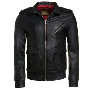 Superdry leather flight bomber jacket.  New, unused.